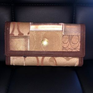 Coach Patchwork wallet with brown leather interior